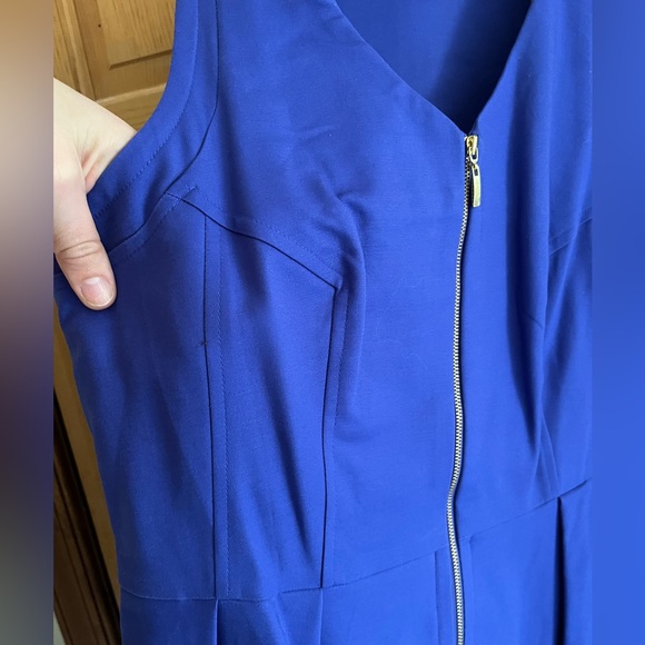 **donated** NWT Worthington Royal Blue Full Zip Tulip Hem Dress - Picture 8 of 9